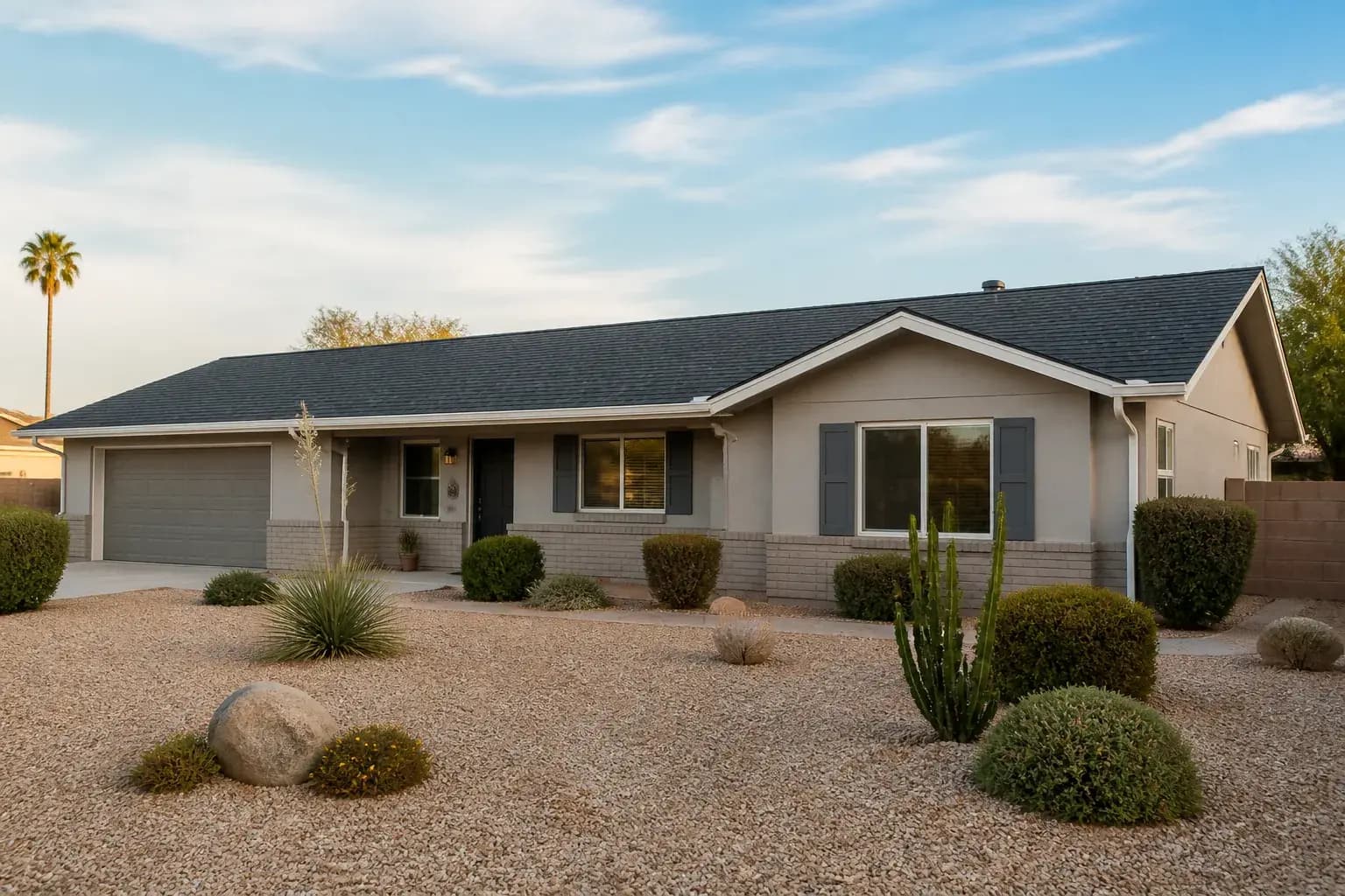 Completed roof replacement on a Mesa ranch home